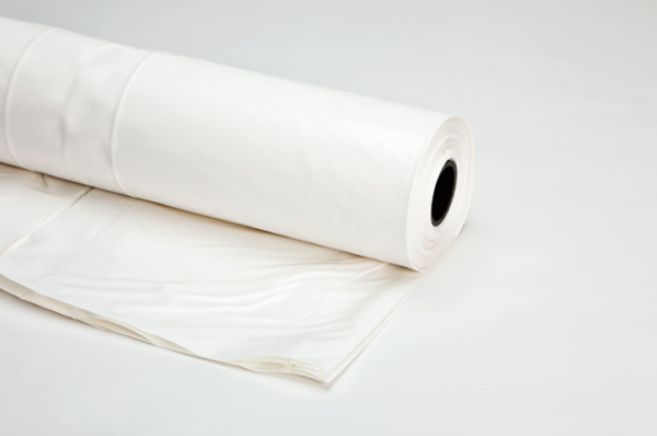 PE folie krimp wit 0,12 gevouwen 50m x 6m